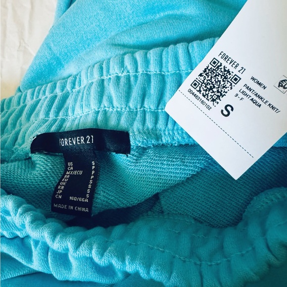 Split leg style bright blue jogger sweatpants - Picture 6 of 6